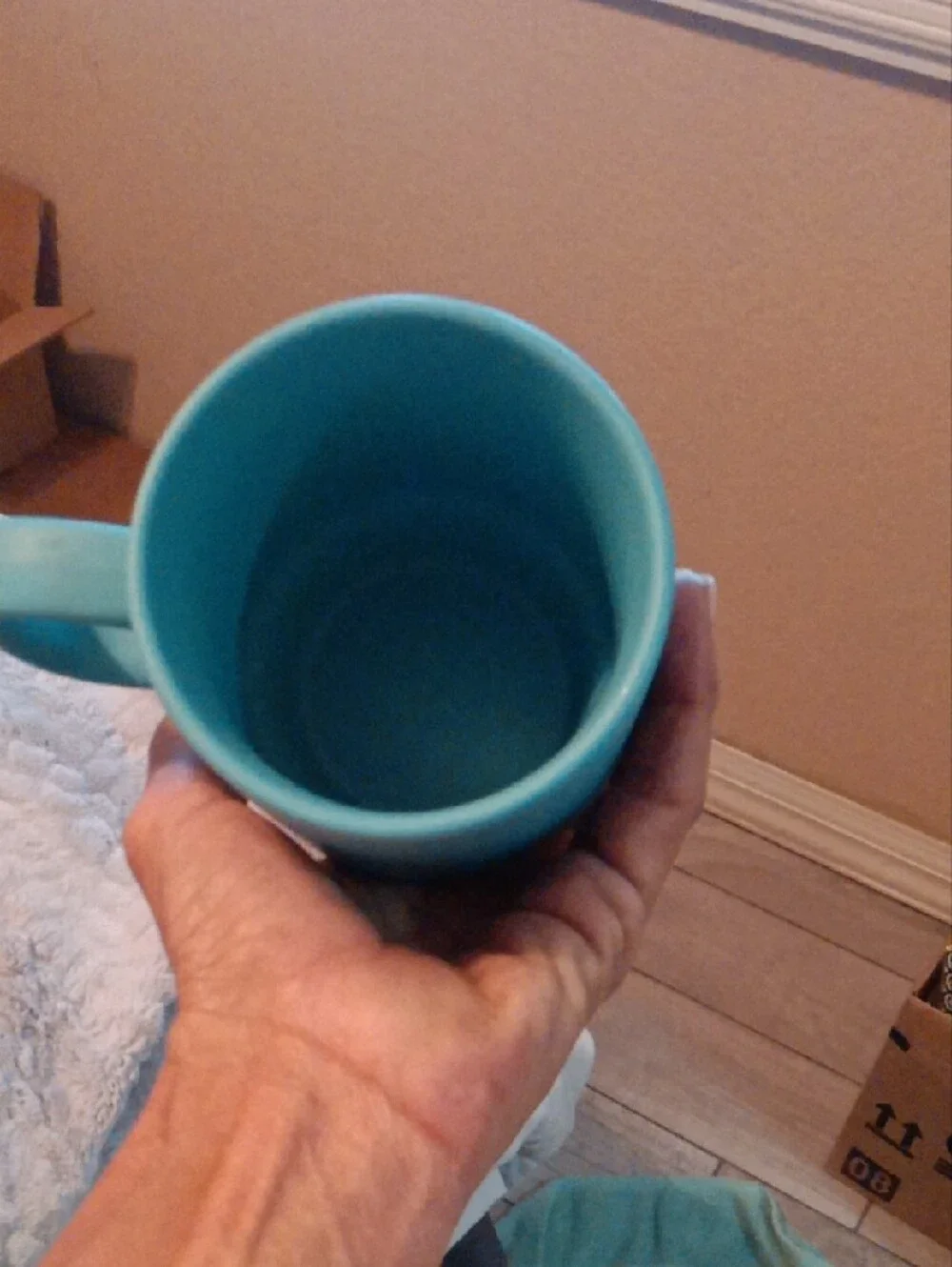 Stackable Teal Ceramic Mugs - Set of 5